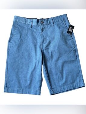 NWT Volcom Men's Blue Flat-Front Short Size 29